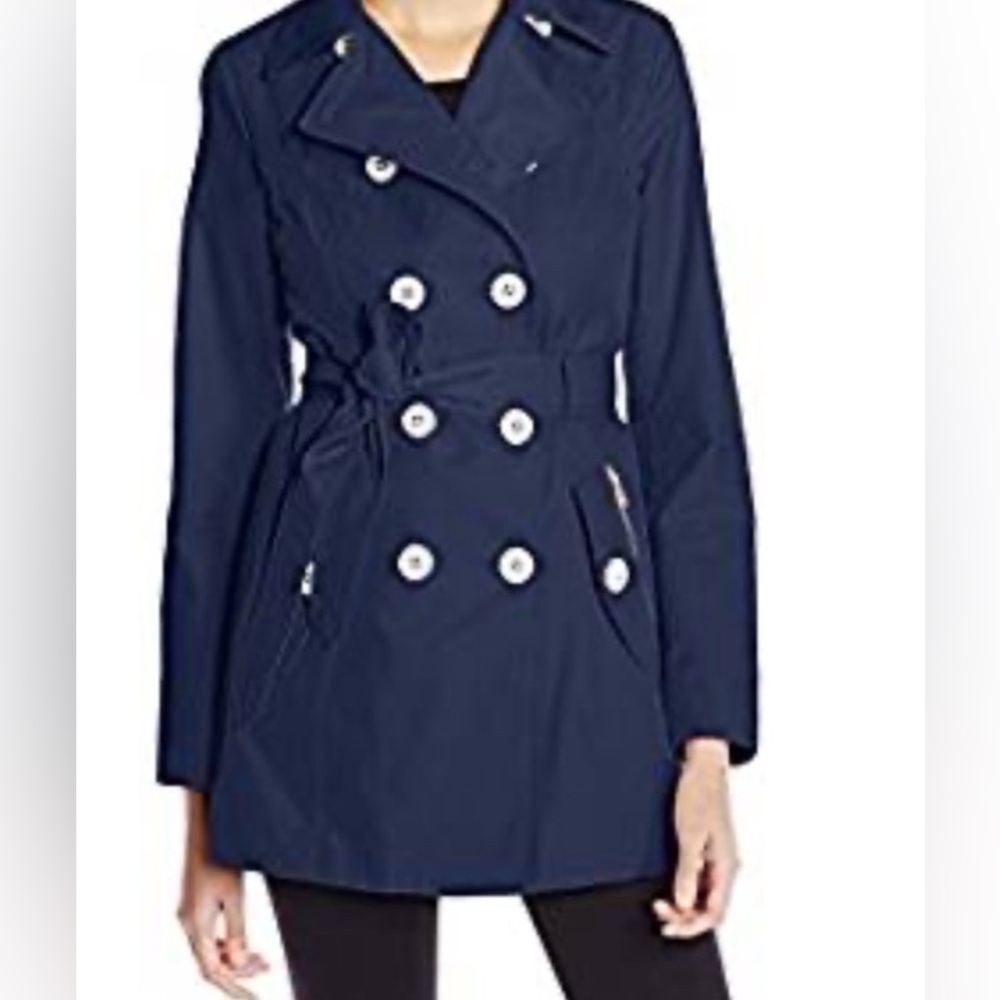 Jessica Simpson Navy Short Trench